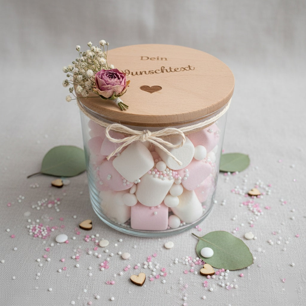 Vorratsglas mit Wunschtext classic Wunschgravur