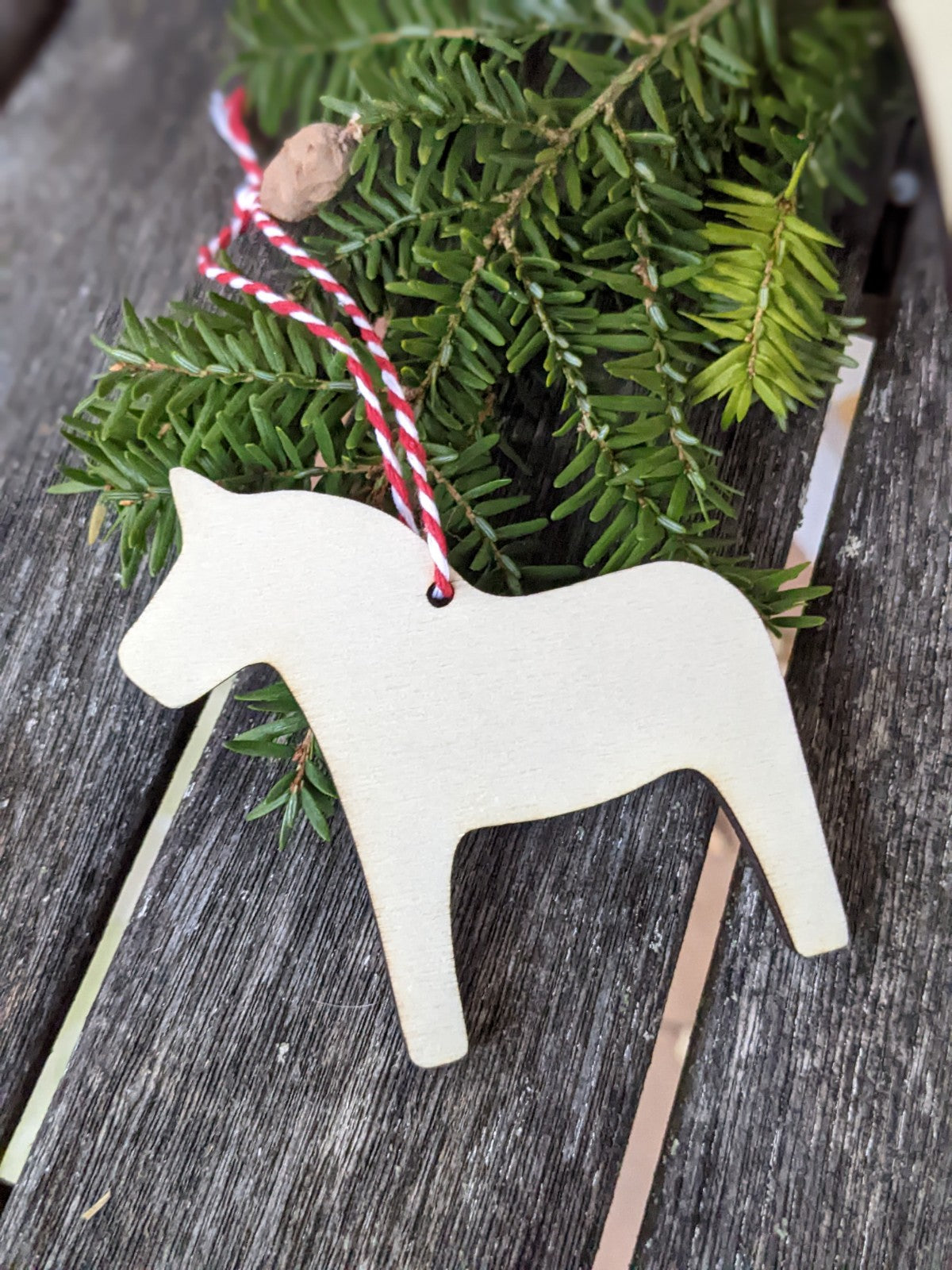 Anhänger Pferd 10 Stück aus Holz Dalarna Pferd