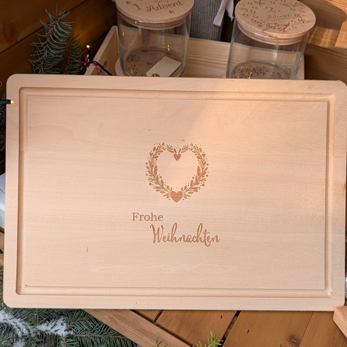 Frohe Weihnachten Schneidebrett groß