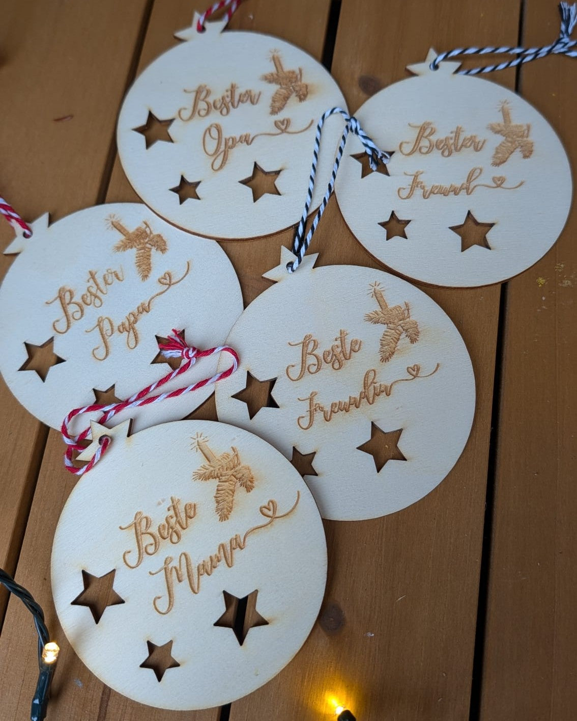 Holzanhänger 5 Stück