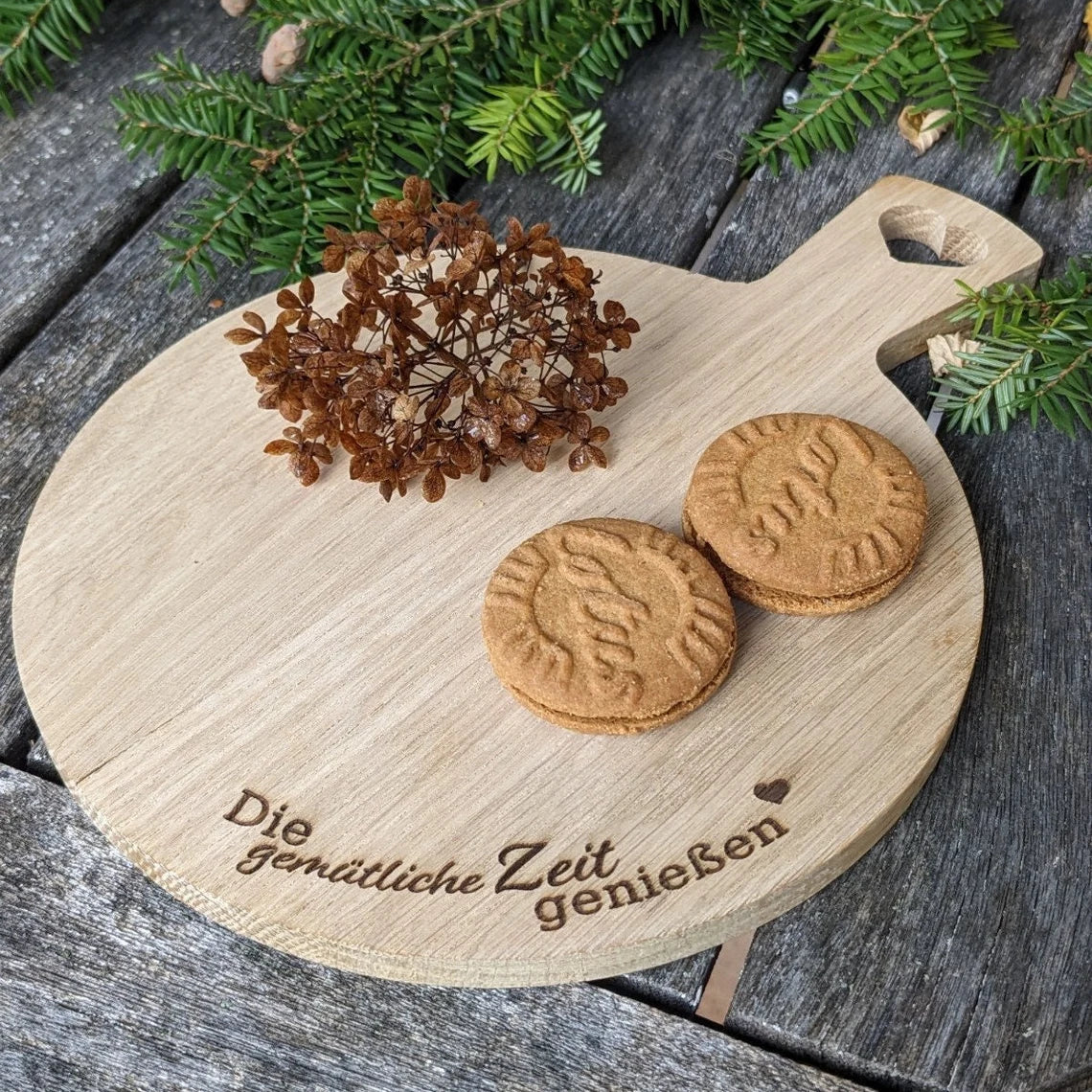 Brettchen rund mit Griff Weihnachten | die gemütliche Zeit genießen