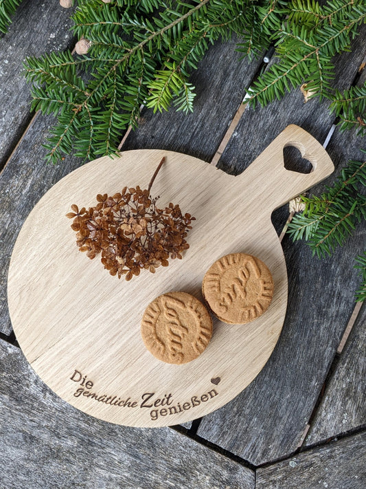 Brettchen rund mit Griff Weihnachten | die gemütliche Zeit genießen