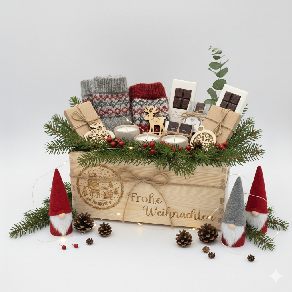 Adventskalender Holzkiste skandinavisch