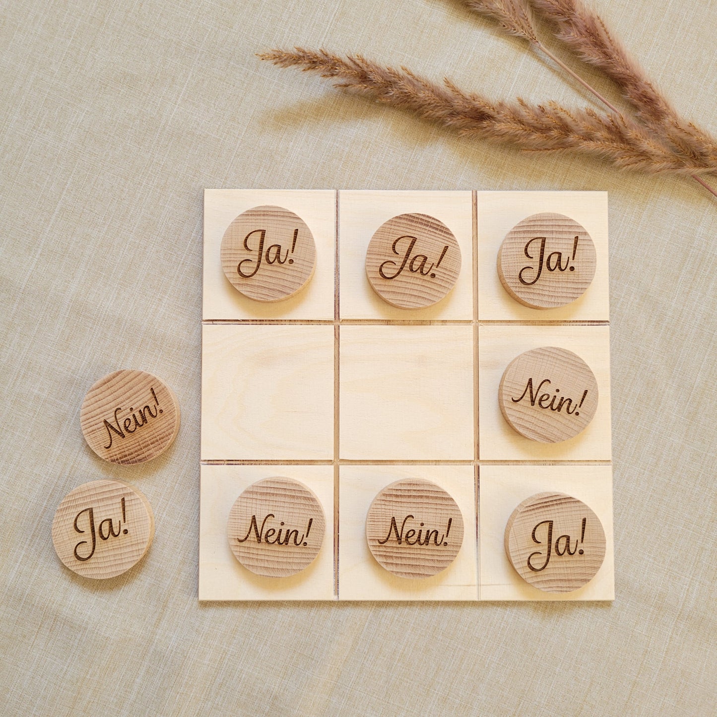 Tik Tak Toe Spiel Holz JA / NEIN