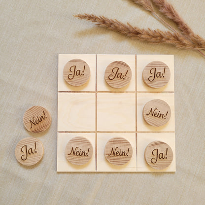 Tik Tak Toe Spiel Holz JA / NEIN
