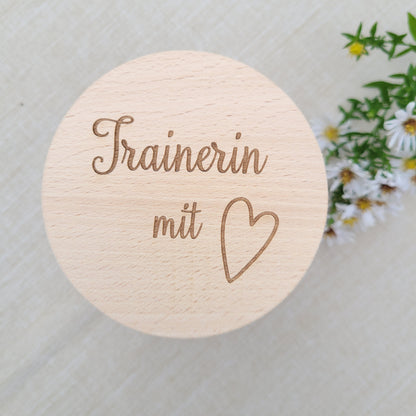 Vorratsglas Trainerin mit Herz