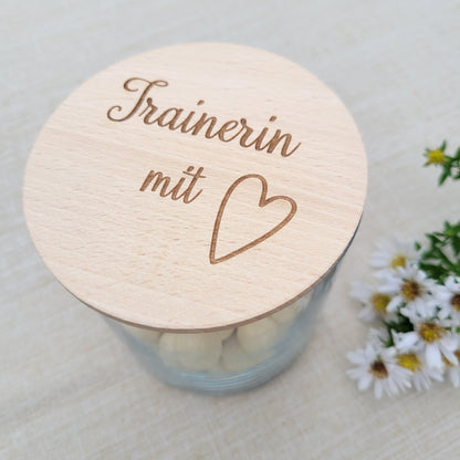 Vorratsglas Trainerin mit Herz