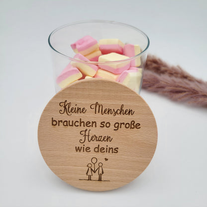 Vorratsglas Erzieher mit Motiv Kleine Menschen brauchen