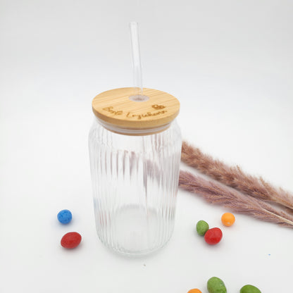 Beste Erzieherin Trinkglas mit Strohhalm