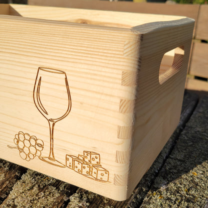 Holzkiste graviert Snackbox