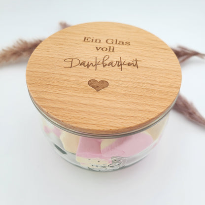 Weck Vorratsglas Glas voll Dankbarkeit bauchig