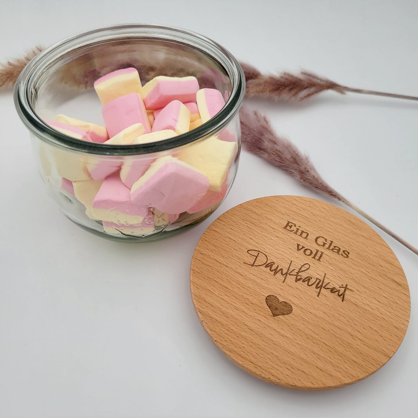 Weck Vorratsglas Glas voll Dankbarkeit bauchig