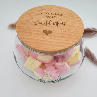 Weck Vorratsglas Glas voll Dankbarkeit bauchig