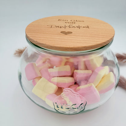 Weck Vorratsglas Glas voll Dankbarkeit bauchig