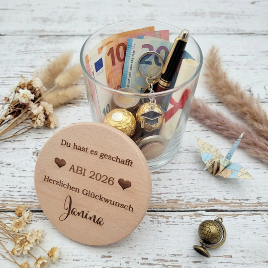 Abi 2026 Geschenkglas Vorratsglas Abitur Geschenkidee Geldgeschenk
