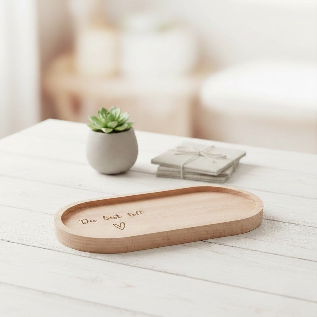 Holztablett Du bist toll ♥ oval