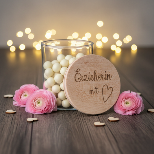 Erzieherin mit Herz Vorratsglas Abschiedsgeschenk Kindergarten