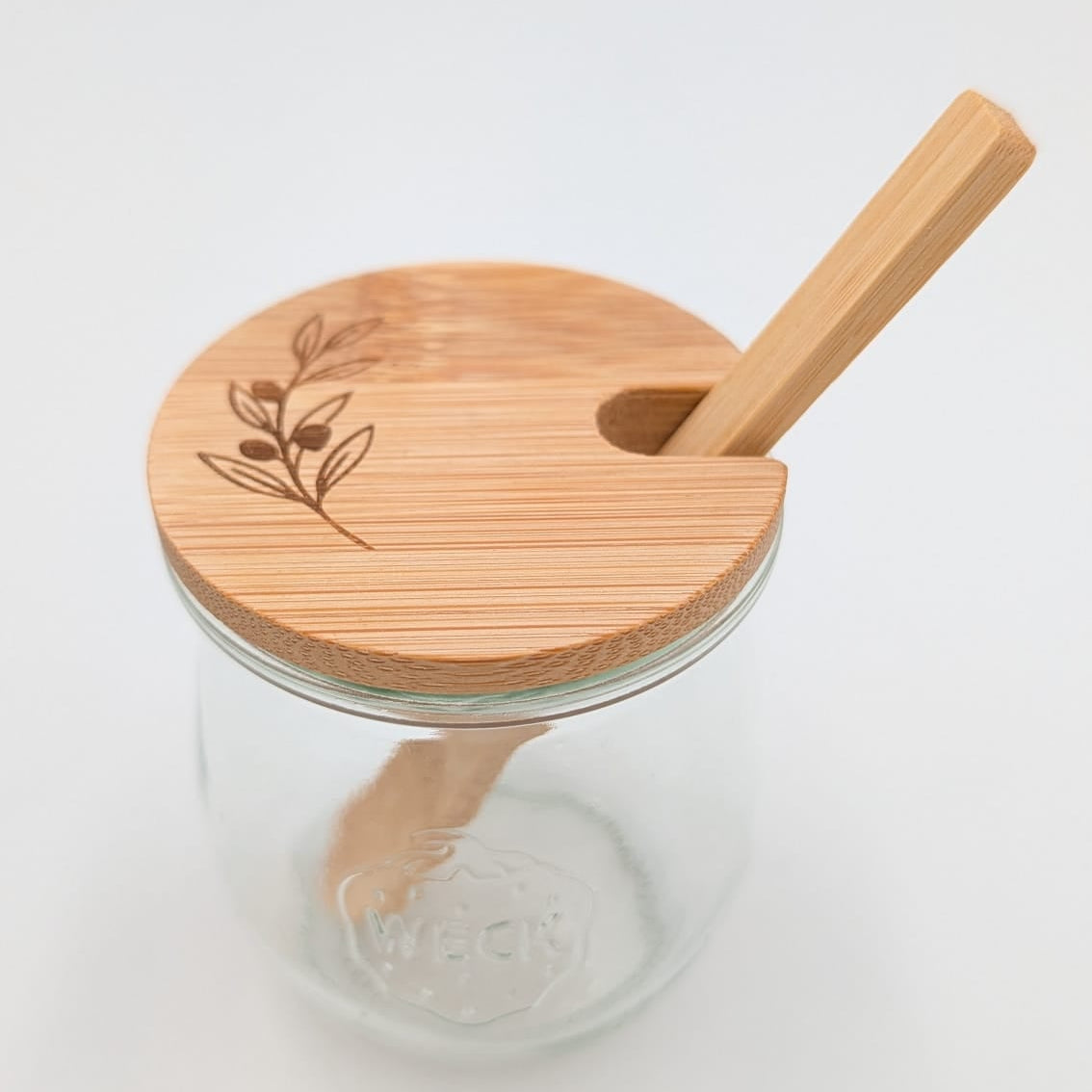 Glas mit Holzlöffel Marmelade + personalisiert mit Namen