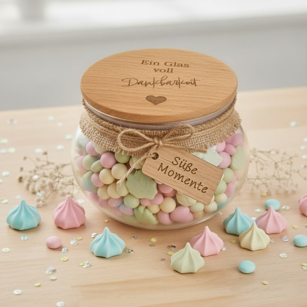 Weck Vorratsglas Glas voll Dankbarkeit bauchig
