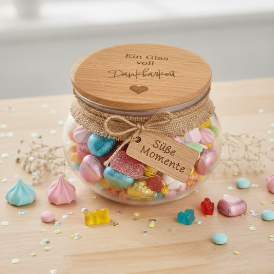Weck Vorratsglas Glas voll Dankbarkeit bauchig