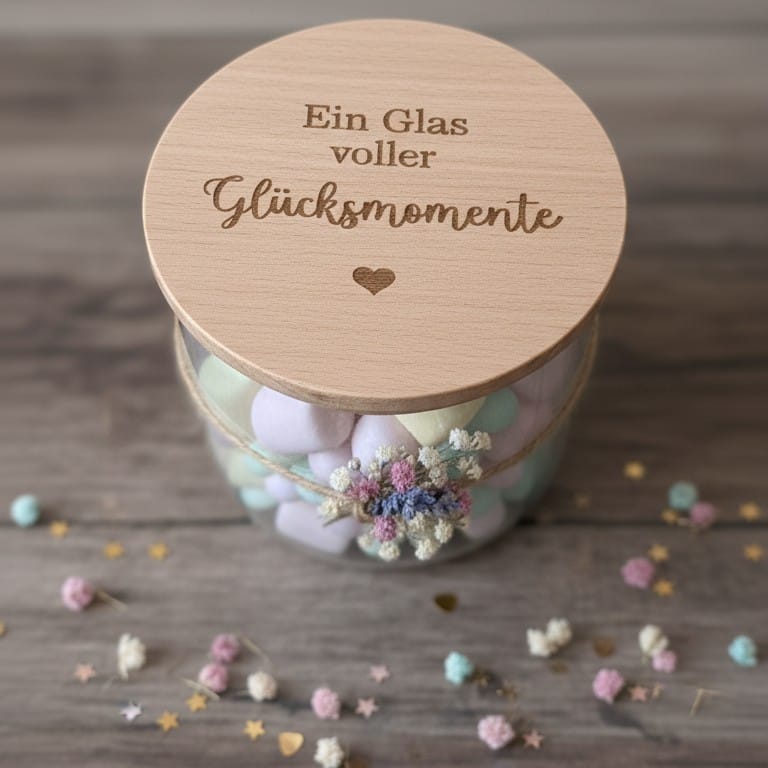 Ein Glas voller Glücksmomente