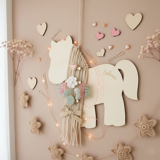 Haarspangenhalter Holz Pony