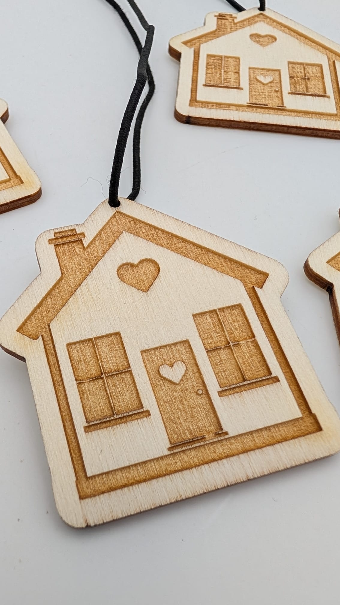 Holzanhänger Haus im 5er Set Anhänger