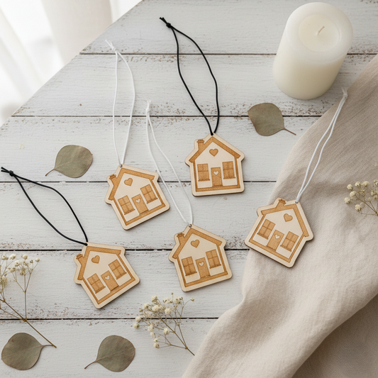 Holzanhänger Haus im 5er Set Anhänger