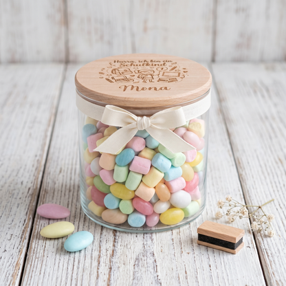 Geschenk Vorratsglas Einschulung Schulkind Einschulungsgeschenk mit Namen