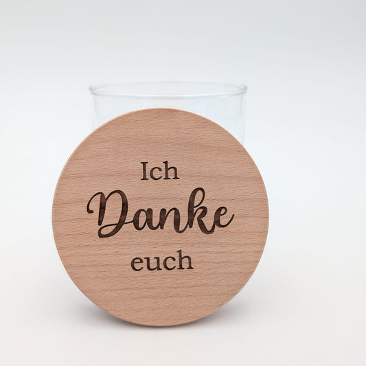 Vorratsglas mit Gravur Ich Danke dir / euch – Dankeschön Geschenk
