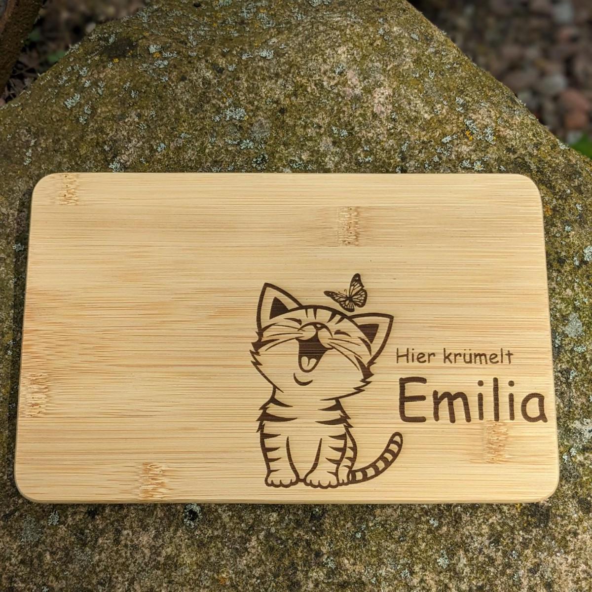Frühstücksbrettchen personalisiert Katze