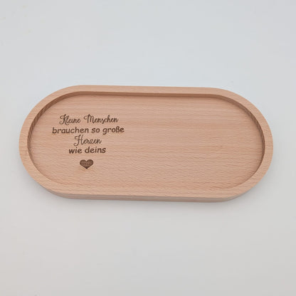 Holztablett Oval Kleine Menschen...
