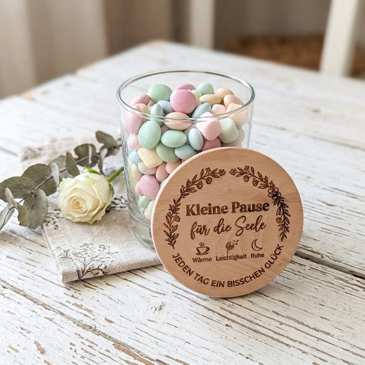 Vorratsglas mit Gravur Kleine Pause für die Seele – Geschenk für Kollegen