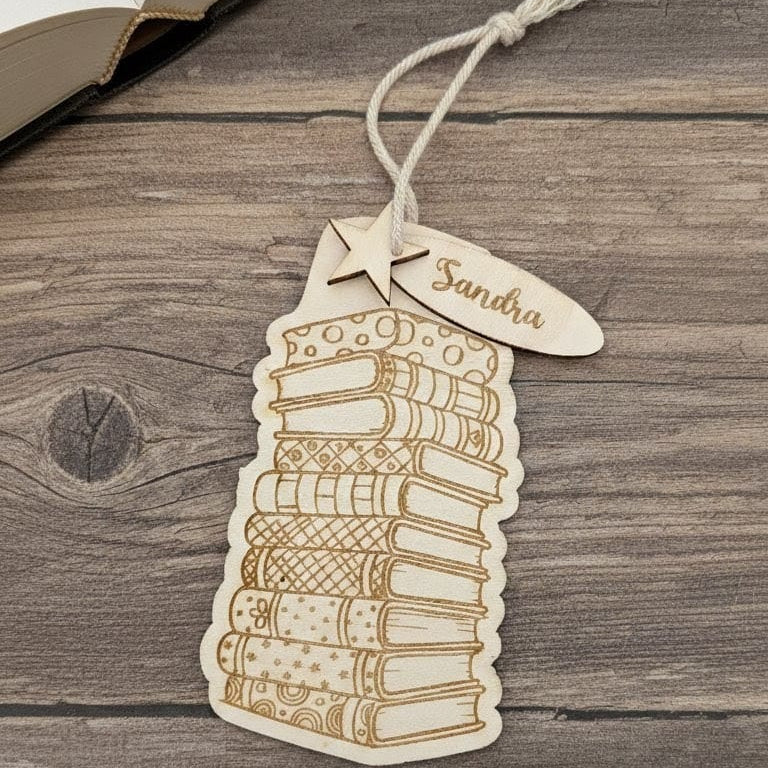 personalisiertes Lesezeichen Holz