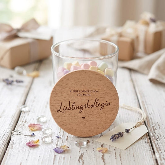 Lieblingskollegin Geschenk Glas mit Deckel