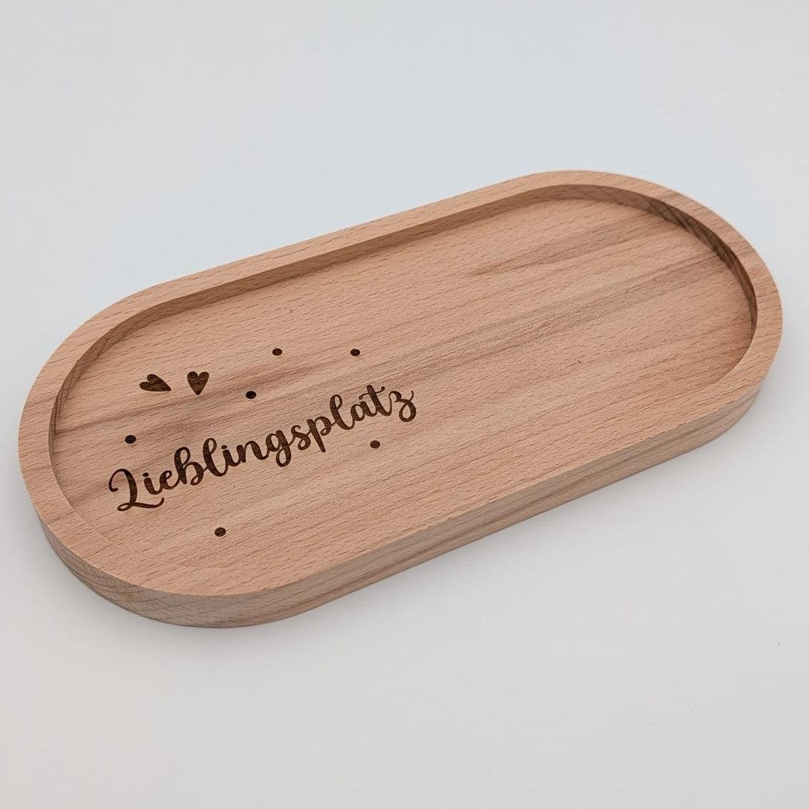Holztablett Lieblingsplatz oval