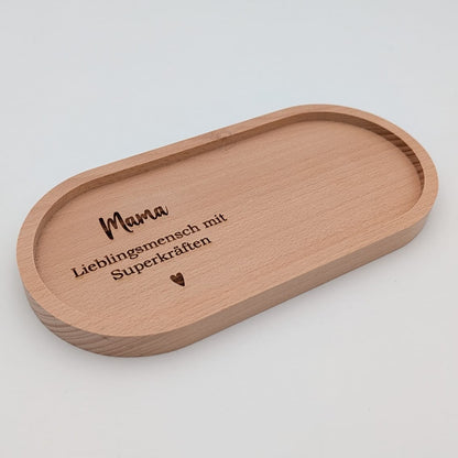 Holztablett Mama Lieblingsmensch mit Superkräften