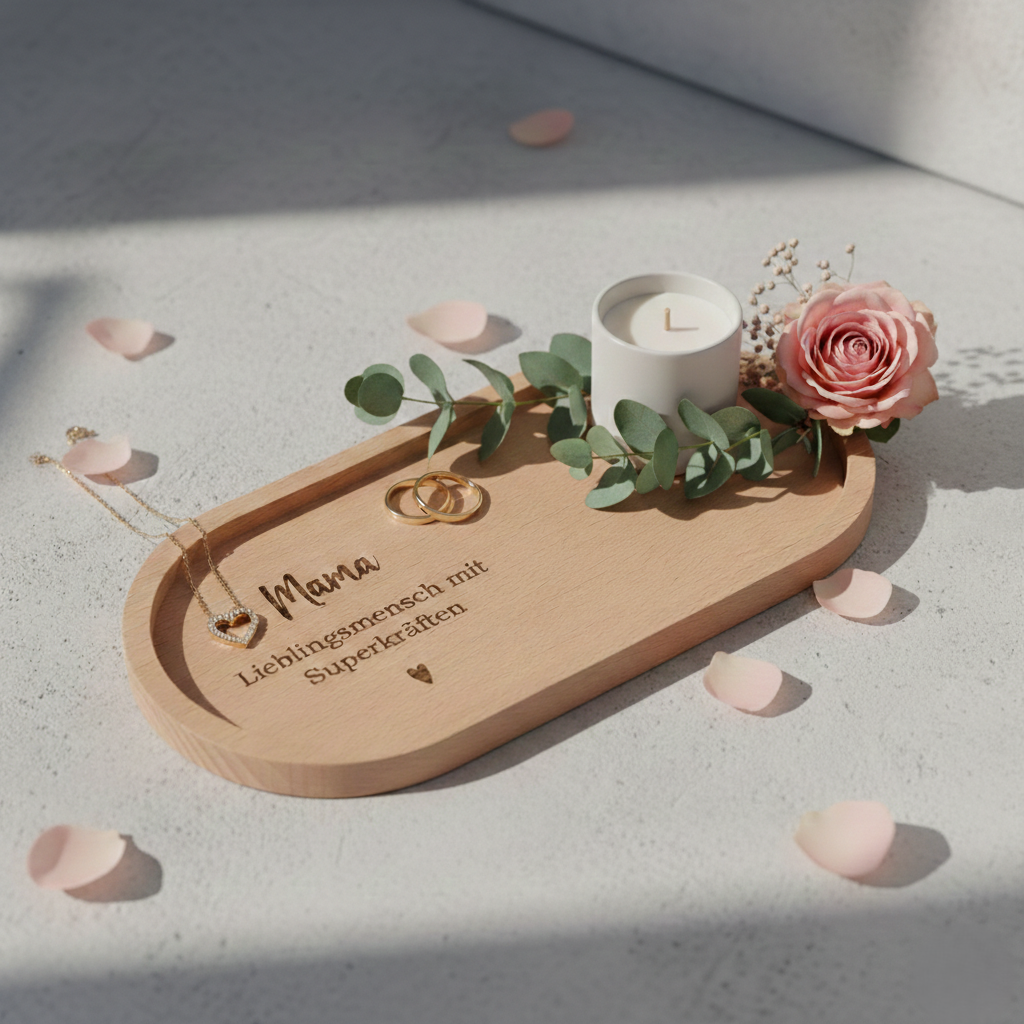 Holztablett Mama Lieblingsmensch mit Superkräften