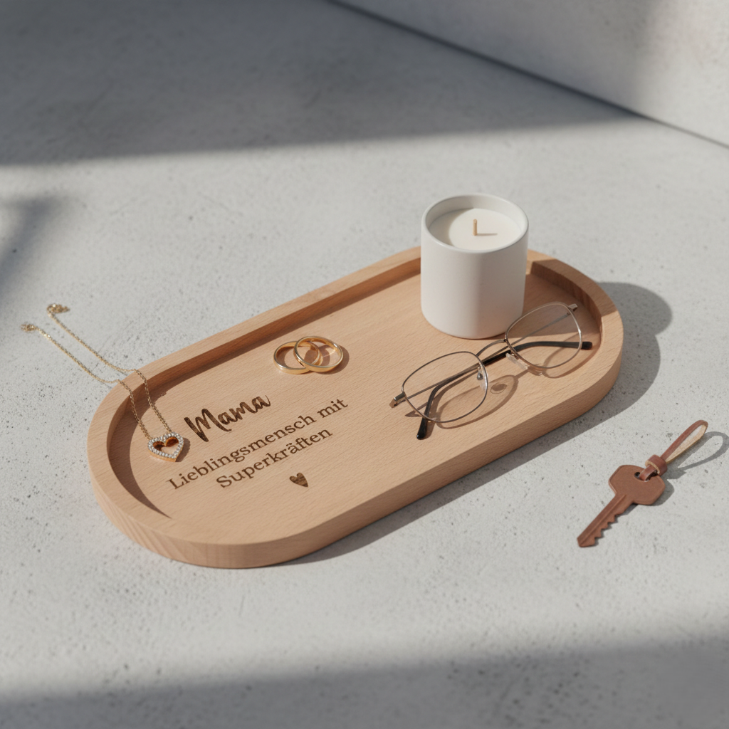 Holztablett Mama Lieblingsmensch mit Superkräften