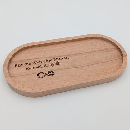 Holztablett oval Mama meine Welt Serviertablett Geschenk Muttertag