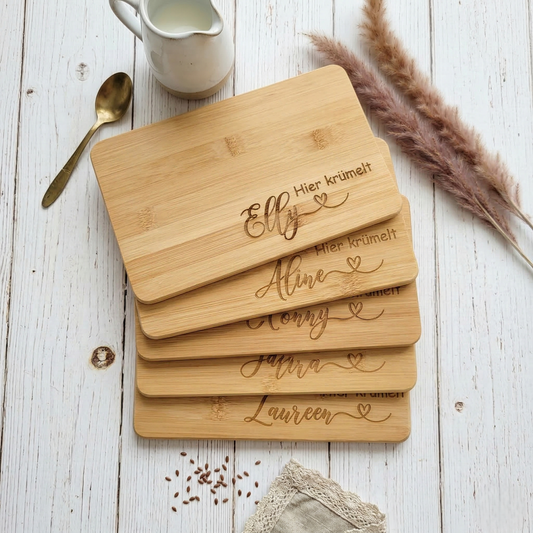 Frühstücksbrettchen mit Gravur aus Holz