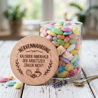 Nervennahrung Vorratsglas – Kalorien innerhalb der Arbeitszeit zählen nicht | Bürogeschenk