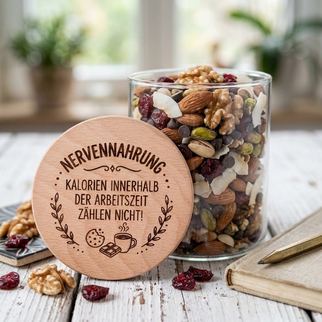 Nervennahrung Vorratsglas – Kalorien innerhalb der Arbeitszeit zählen nicht | Bürogeschenk