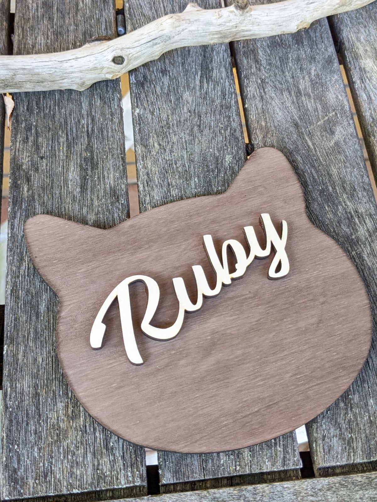 Katze personalisiertes Namenschild