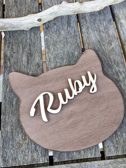 Katze personalisiertes Namenschild