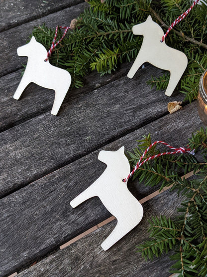 Anhänger Pferd 10 Stück aus Holz Dalarna Pferd