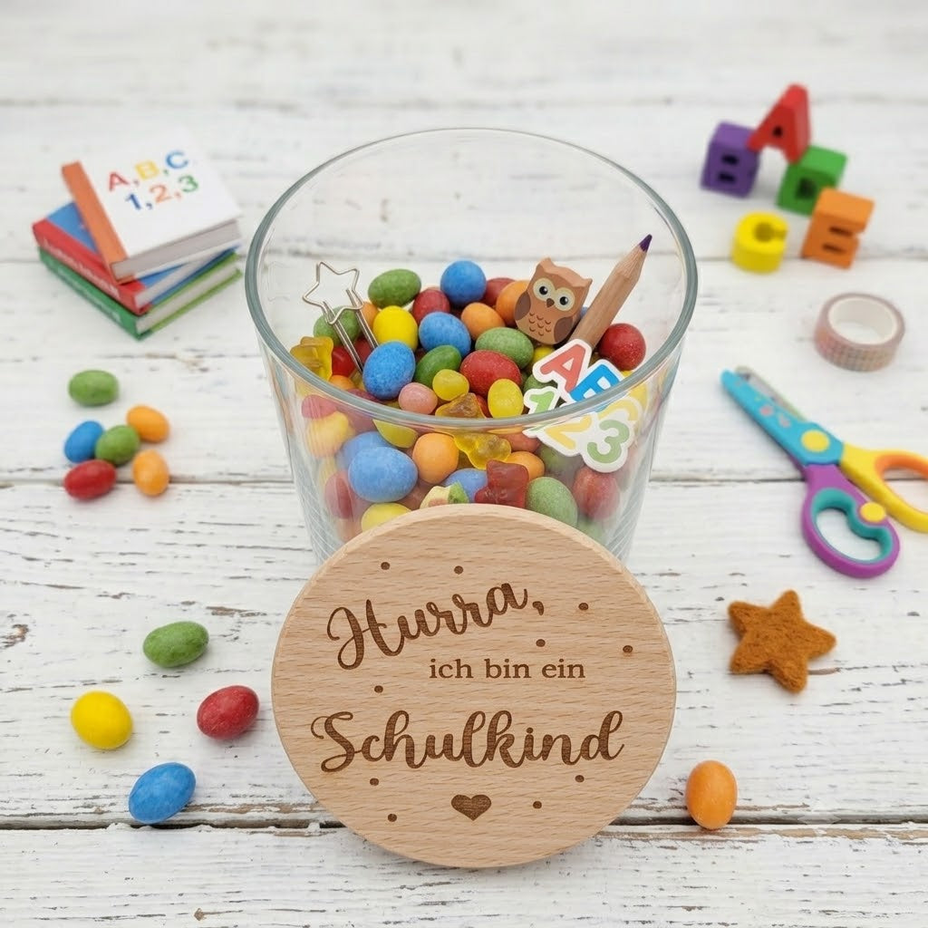 Vorratsglas Einschulung Schulkind Einschulungsgeschenk Glas