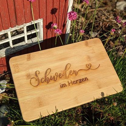 Frühstücksbrettchen Schweden im Herzen