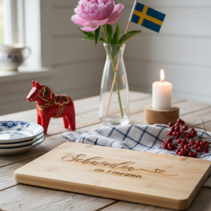 Frühstücksbrettchen Schweden im Herzen