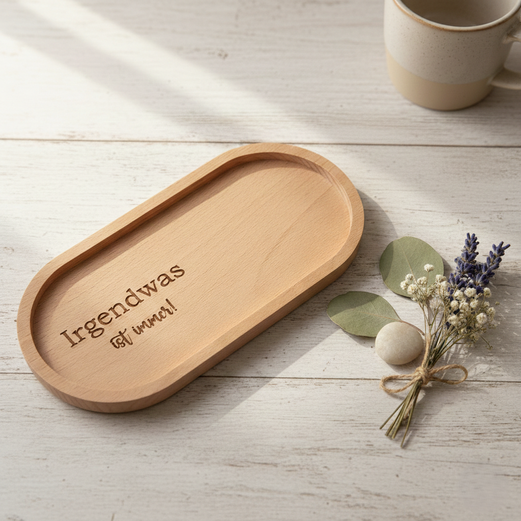 Holztablett "Irgendwas ist immer" oval